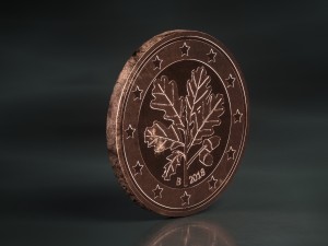 realistic 5 cent - euro - low poly 3D-Modell