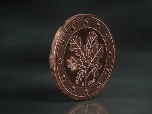 realistic 5 cent - euro - low poly 3D Model