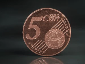 realistic 5 cent - euro - low poly 3D Model