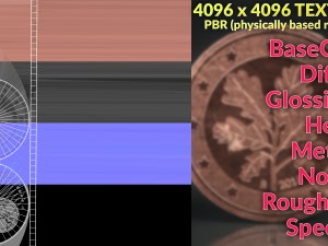realistic 5 cent - euro - low poly 3D-Modell