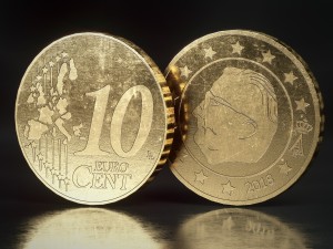 realistic 10 cent - euro - low poly 3Dモデル