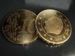realistic 10 cent - euro - low poly 3D Модель