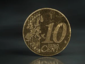 realistic 10 cent - euro - low poly 3D Model