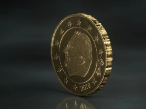 realistic 10 cent - euro - low poly 3D Model