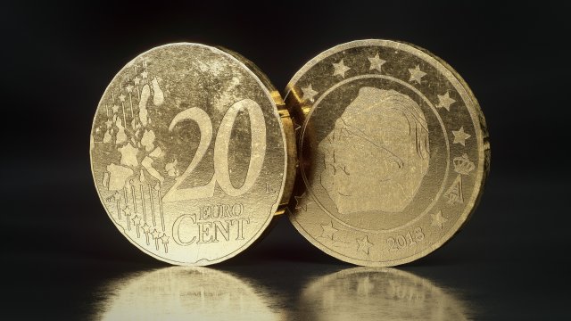 realistic 10 cent - euro - low poly 3D 模型 .c4d .max .obj .3ds .fbx .stl .blend