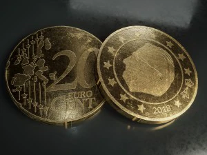 realistic 10 cent - euro - low poly 3D Model