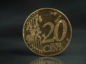 realistic 10 cent - euro - low poly 3D Model