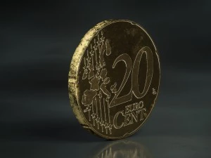 realistic 10 cent - euro - low poly 3D Model