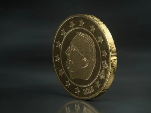 realistic 10 cent - euro - low poly 3D Model