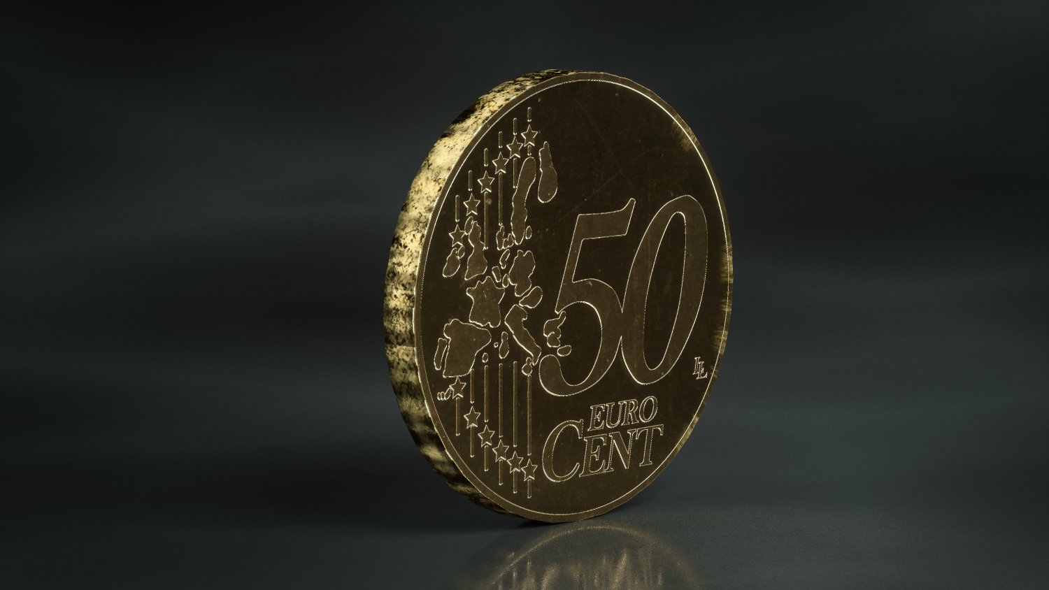 realistic 50 cent - euro - low poly 3D-Modell in Andere 3DExport