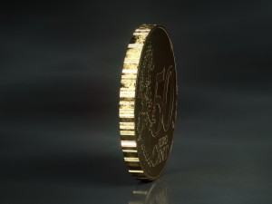 realistic 50 cent - euro - low poly Model 3D