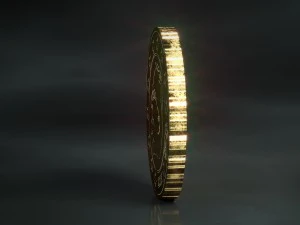 realistic 50 cent - euro - low poly 3D Model