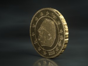 realistic 50 cent - euro - low poly Model 3D