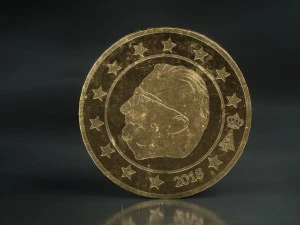 realistic 50 cent - euro - low poly 3D Model