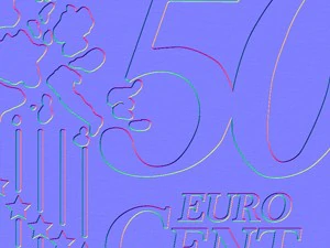 realistic 50 cent - euro - low poly 3D Model