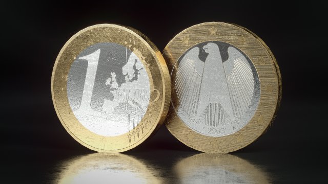 realistic 1 euro - low poly 3Dモデル .c4d .max .obj .3ds .fbx .stl .blend 
