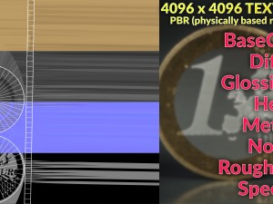 realistic 1 euro - low poly 3Dモデル