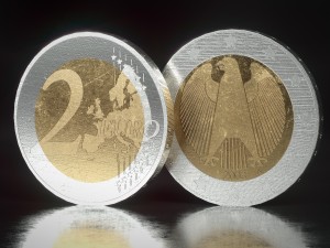 realistic 2 euro - low poly 3D Model