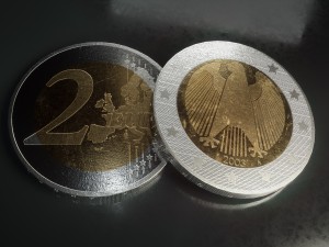 realistic 2 euro - low poly 3D Model