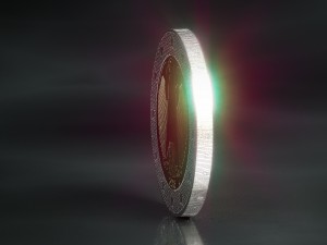realistic 2 euro - low poly 3D Model