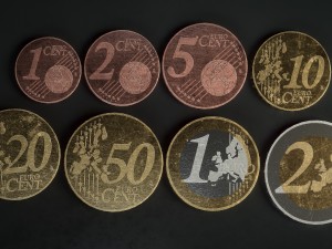 realistic euro coins - low poly s 3D Model