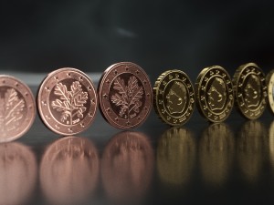 realistic euro coins - low poly s 3D मॉडल