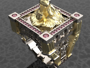 City Men Ring 3D Export 3D Model