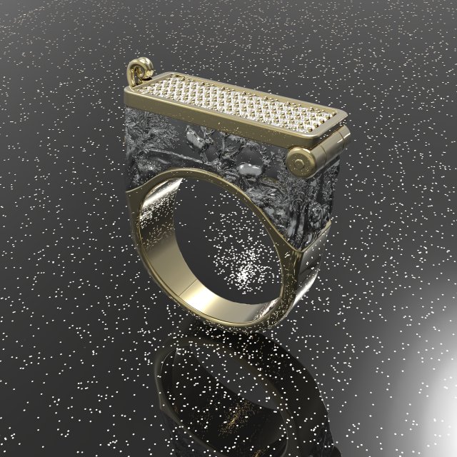 Engraved Big Ring 3D Ready for Edit and print 3D Model .c4d .max .obj .3ds .fbx .stl .blend 