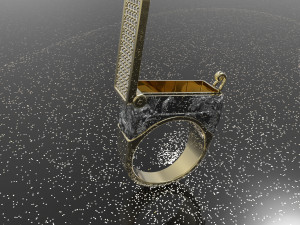 Engraved Big Ring 3D Ready for Edit and print 3D Model