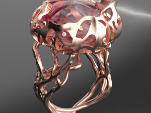 Root Stone Ring 3D Ready for Edit and print 3Dモデル