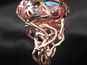 Root Stone Ring 3D Ready for Edit and print Modelo 3D