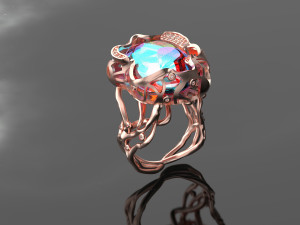 Root Stone Ring 3D Ready for Edit and print Modelo 3D