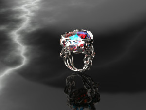 Root Stone Ring 3D Ready for Edit and print Modelo 3D