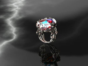 Root Stone Ring 3D Ready for Edit and print 3D Model