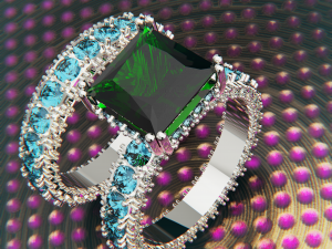Solitaire Diamond and Emerald Ring 3D Ready for Print and Fix Modelo 3D