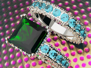 Solitaire Diamond and Emerald Ring 3D Ready for Print and Fix Modelo 3D