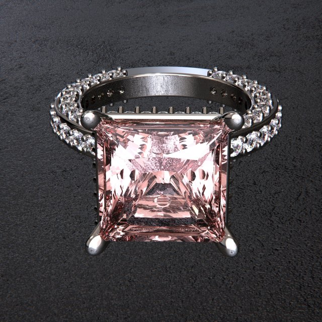 Diamond Solitaire Ring 3D file ready to Render and fix Modello 3D .c4d .max .obj .3ds .fbx .stl .blend 