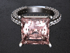 Diamond Solitaire Ring 3D file ready to Render and fix 3Dモデル