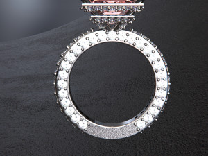 Diamond Solitaire Ring 3D file ready to Render and fix Modello 3D