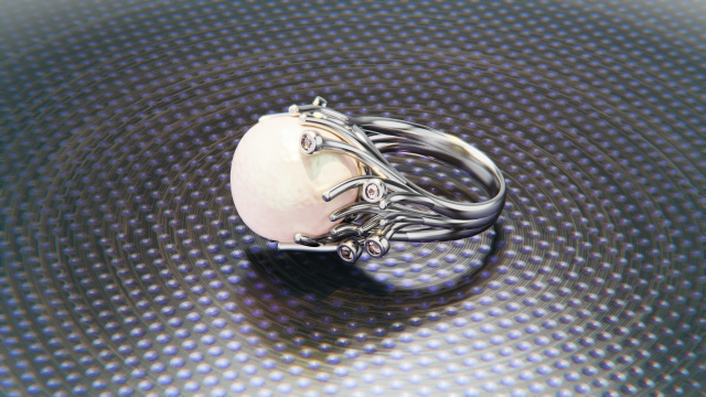 Tahiti Pearl Ring 3D Ready for Edit and print 3D मॉडल .c4d .max .obj .3ds .fbx .stl .blend 