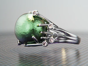 Tahiti Pearl Ring 3D Ready for Edit and print 3D Model