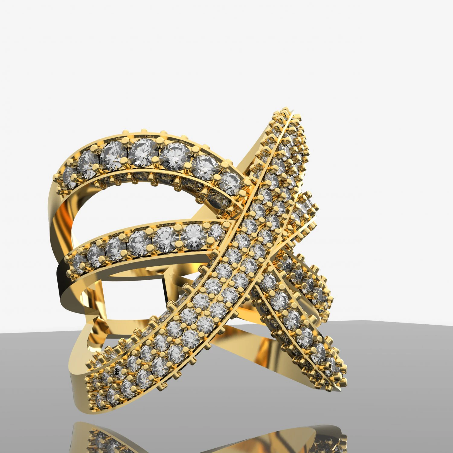 STAR DIAMOND RING 3D Model .c4d .max .obj .3ds .fbx .stl .blend