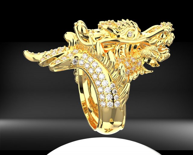 DRAGON DIAMOND RING BACKGROUND OF DRAGON Modèle 3D .c4d .max .obj .3ds .fbx .stl .blend 