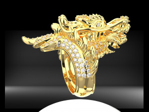DRAGON DIAMOND RING BACKGROUND OF DRAGON 3D Model