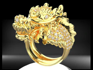 DRAGON DIAMOND RING BACKGROUND OF DRAGON 3D Model