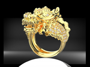 DRAGON DIAMOND RING BACKGROUND OF DRAGON Modèle 3D