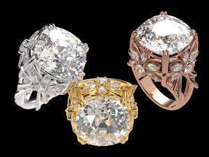 SOLITAIRE BIG DIAMOND RING PRINTING FILE 3D Model