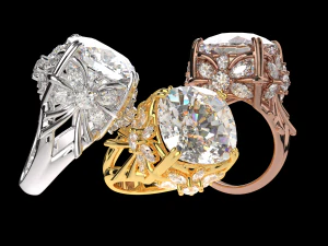 SOLITAIRE BIG DIAMOND RING PRINTING FILE 3D Model