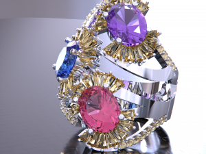 COLOR GEMSTONE BIG RING 3Dモデル