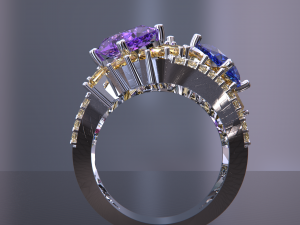 COLOR GEMSTONE BIG RING 3D Model